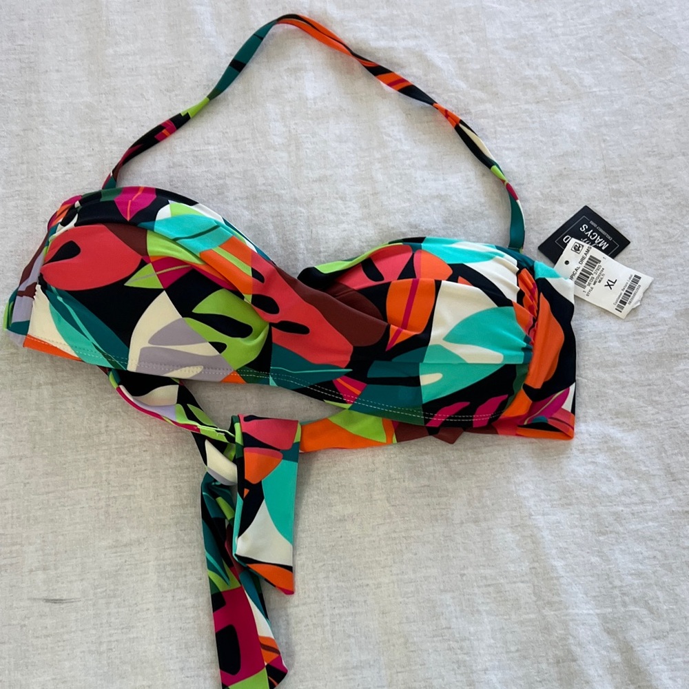 Bar III Multicolor Geometric Bikini Top